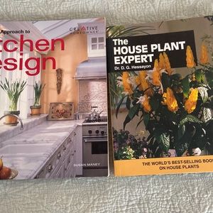 Lot of 2 books. Kitchen Design; Guide to Houseplants